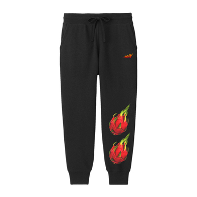 FLAME DRAGON FRUIT SWEATPANTS BLACK - MJN ORIGINALS