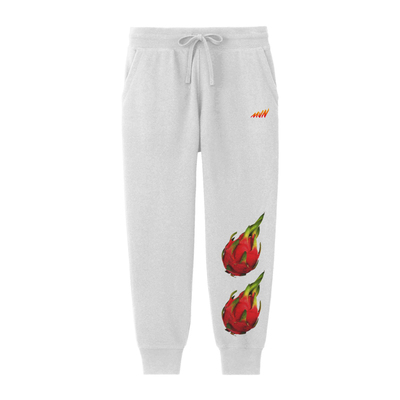 FLAME DRAGON FRUIT SWEATPANTS WHITE - MJN ORIGINALS