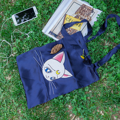 Sailor moon cat tote bag