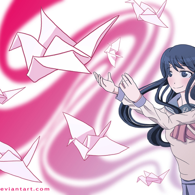 Dangan ronpa sayaka with cranes