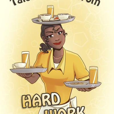 Tiana's working hard