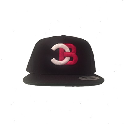 Snapback-red/black "cb" w/back embroidery