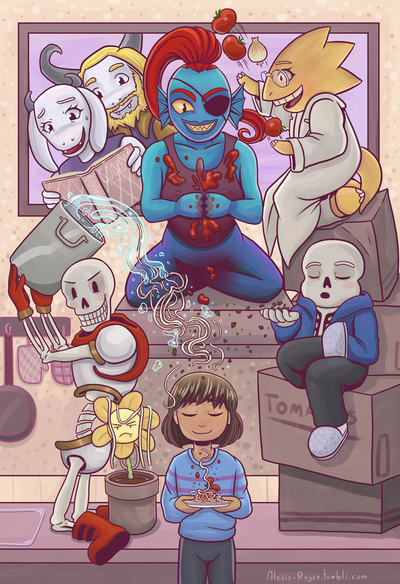 Undertale making spaghetti