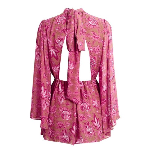 Paisley Chintz Printed Karmic Flare Sleeve Playsuit
