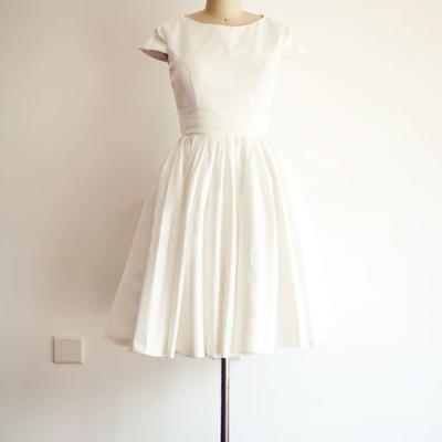 Discount knee length short sleeves informal wedding dress