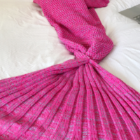 Simple Mermaid Tail Child Adult Blanket Thicker Single Winter Sofa Blanket Knitted Woolen - Thumbnail 1