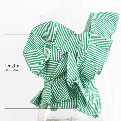 Green One Shoulder Ubiquitous Dress Shirts