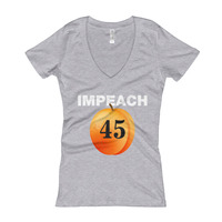 Impeach 45 Women's V-Neck T-shirt - Thumbnail 3