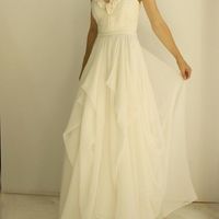 Simple A line Sweetheart Summer Chiffon Wedding Dress - Thumbnail 1