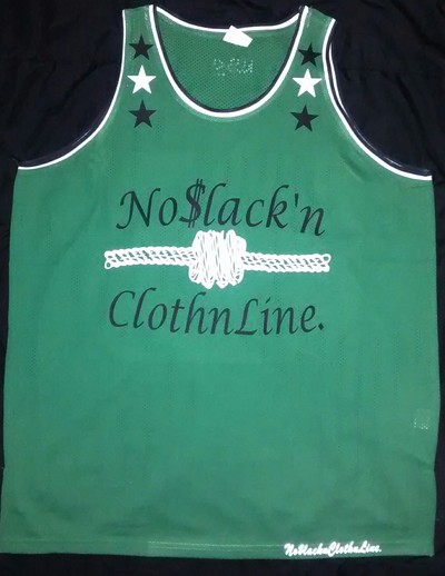 No$lack'nClothnLine. (Green,Black&White) Jersey Tank Top.