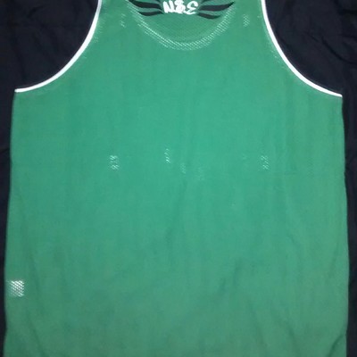 No$lack'nclothnline. (green,black&white) jersey tank top.