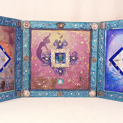 The little mermaid in silver - triple panel  - Thumbnail 4