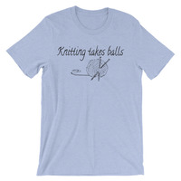Knitting Takes Balls Unisex short sleeve t-shirt - Thumbnail 2