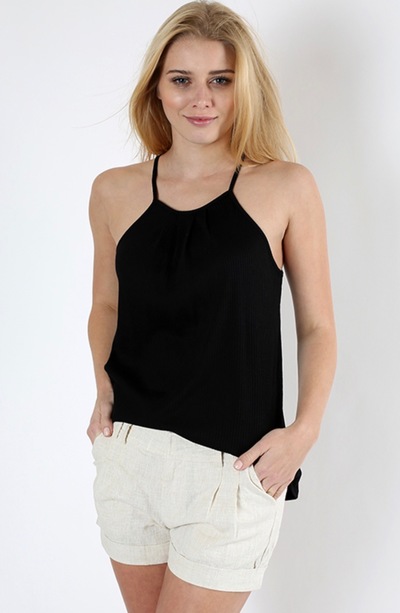Ribbed Black Tank