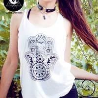 Hamsa hand white top - Thumbnail 1