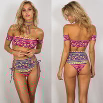 Boho Vibes High Waist Bikini Set