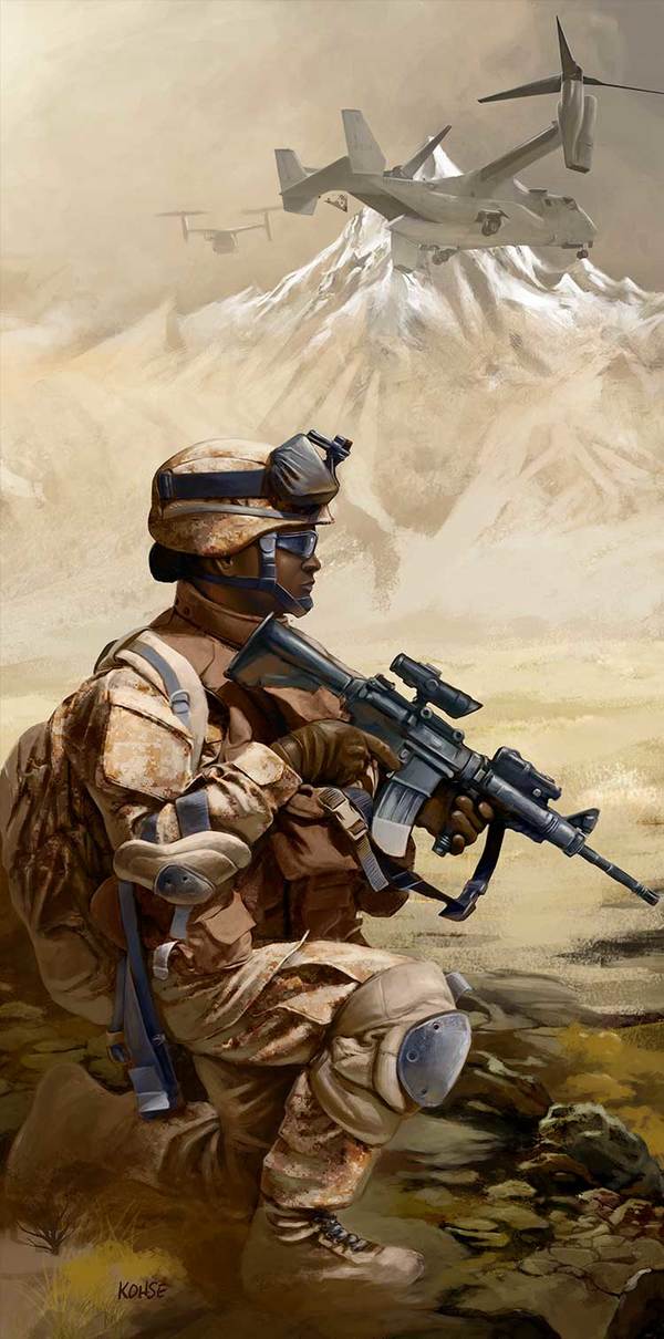 USMC Marine in the Desert - Large Format Limited Edition Giclee