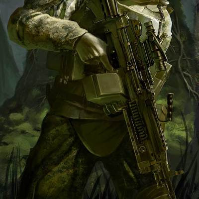 Usmc saw in the jungle - large format limited edition giclee