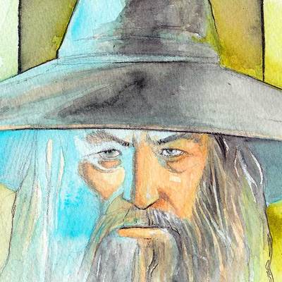 Gandalf watercolor proof