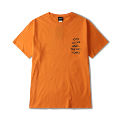 One drink and we go home t shirt in orange