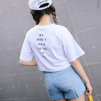 High Waist Ruffled Denim Short - Thumbnail 2