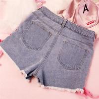 Pink Side Lace up Denim Short - Thumbnail 3