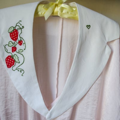 Strawberry embroidery collar