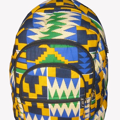 Kente print african backpack book bag rucksack handmade backpack fabric backpack