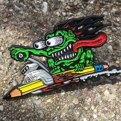 Pencil gremlin pin (soft enamel) limited numbered edition