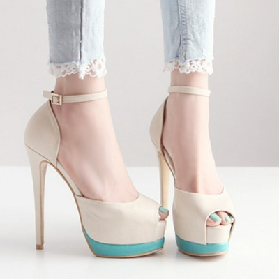 Eoooh cheap women sandals shoes suede leather black beige color high heel high