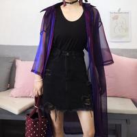 Organza Hologram Transparent Gradient Jacket - Thumbnail 1