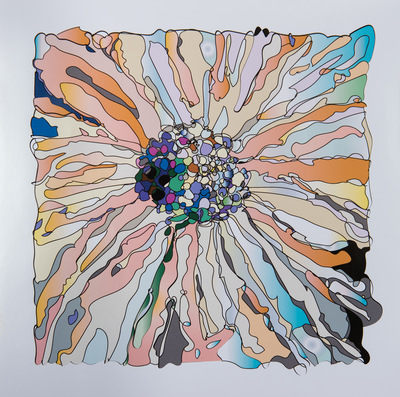 Medium Metallic Print: The Big Pink Flower