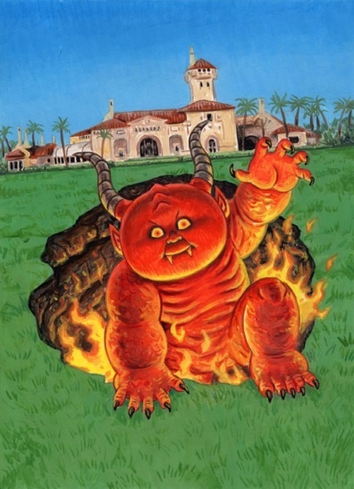 #23 Mar-a-LUCIFER Final Art - Garbage Pail Kids Trumpocracy 2017