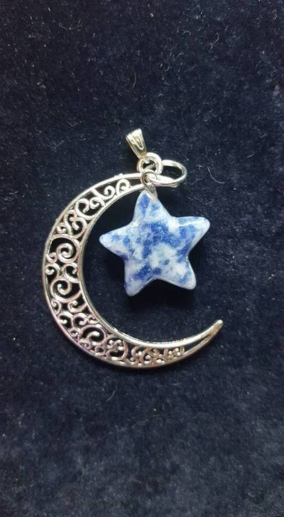 Crescent Moon Pendant - Sodalite