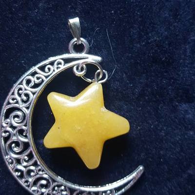 Crescent moon pendant - carnelian