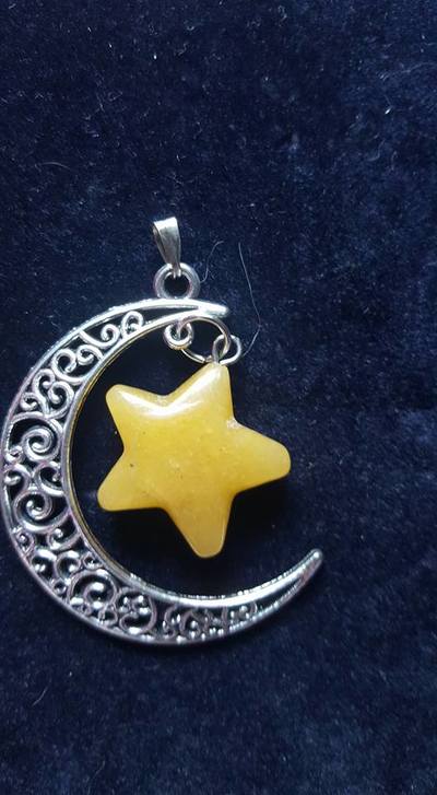 Crescent Moon Pendant - Carnelian