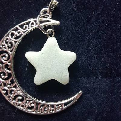 Crescent moon pendant - jadeite