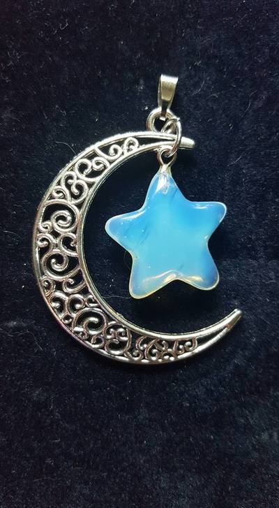 Crescent Moon Pendant - Moonstone