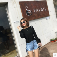 Lace up denim shorts - Thumbnail 2