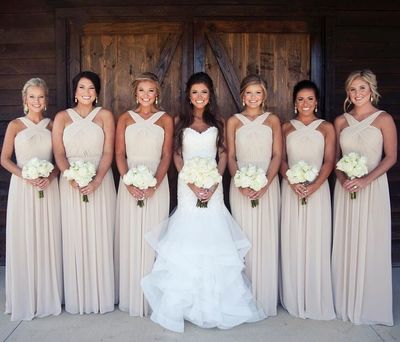Hot Selling Long Chiffon Bridesmaid Dresses Under 100