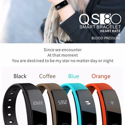 Qs80 smart bracelet blood pressure heart rate monitor - Thumbnail 5
