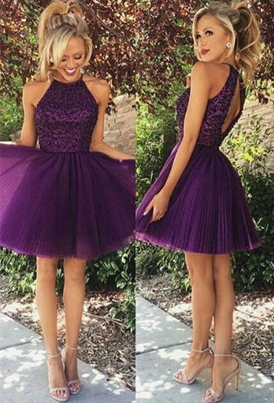 Short Cute Prom Dress,Simple Design Tulle Purple Prom Dress,Shinny Homecoming Dresses,Cheap Homecoming Dress