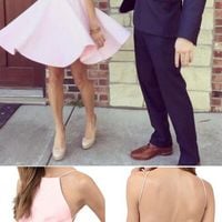 Simple Homecoming Dress,Open back Spaghetti Straps Homecoming Dress,2017 homecoming dress, Graduation Dress,short prom dress - Thumbnail 2