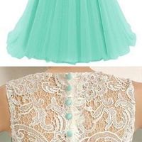 A line prom dress, long prom dress, 2017 prom dress, lace prom dresses，lace prom dress - Thumbnail 2