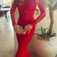 long sleeves prom dress ,mermaid prom dress, elegant prom dress with train ,lace sexy prom dress, 2017 prom dress - Thumbnail 1