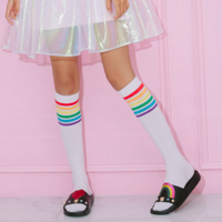 Rainbow Striped High Socks - Thumbnail 1
