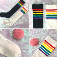 Rainbow Striped High Socks - Thumbnail 4