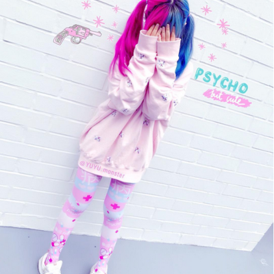 Last pair! i am a psycho menhera printed stockings