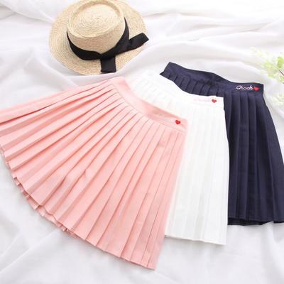 Chock heart pleated skirt