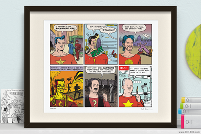 A History of American Comic Books in Six Panels offset print